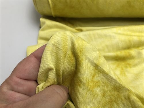Viscosejersey - batik / tie dye i sommergule nuancer